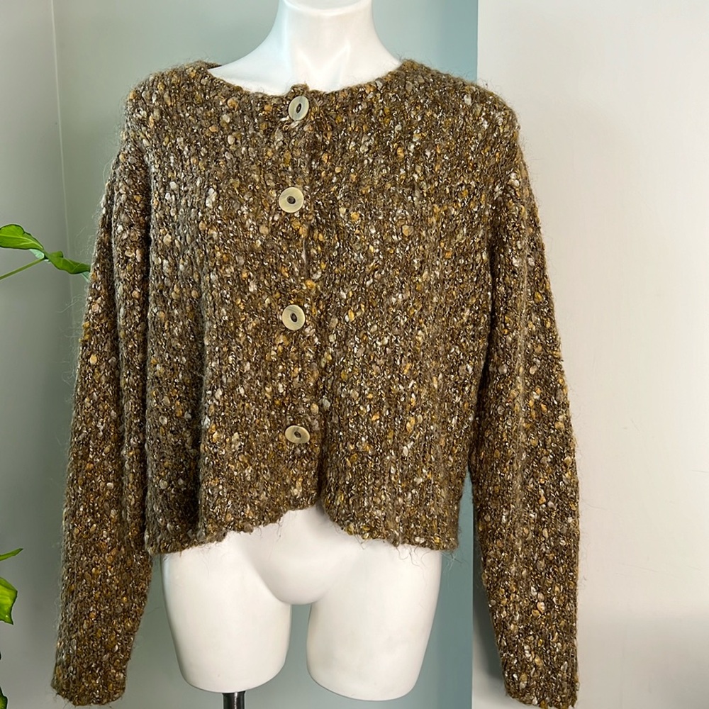 ALPS Alpaca Blend Variegated Knit Cardigan XL